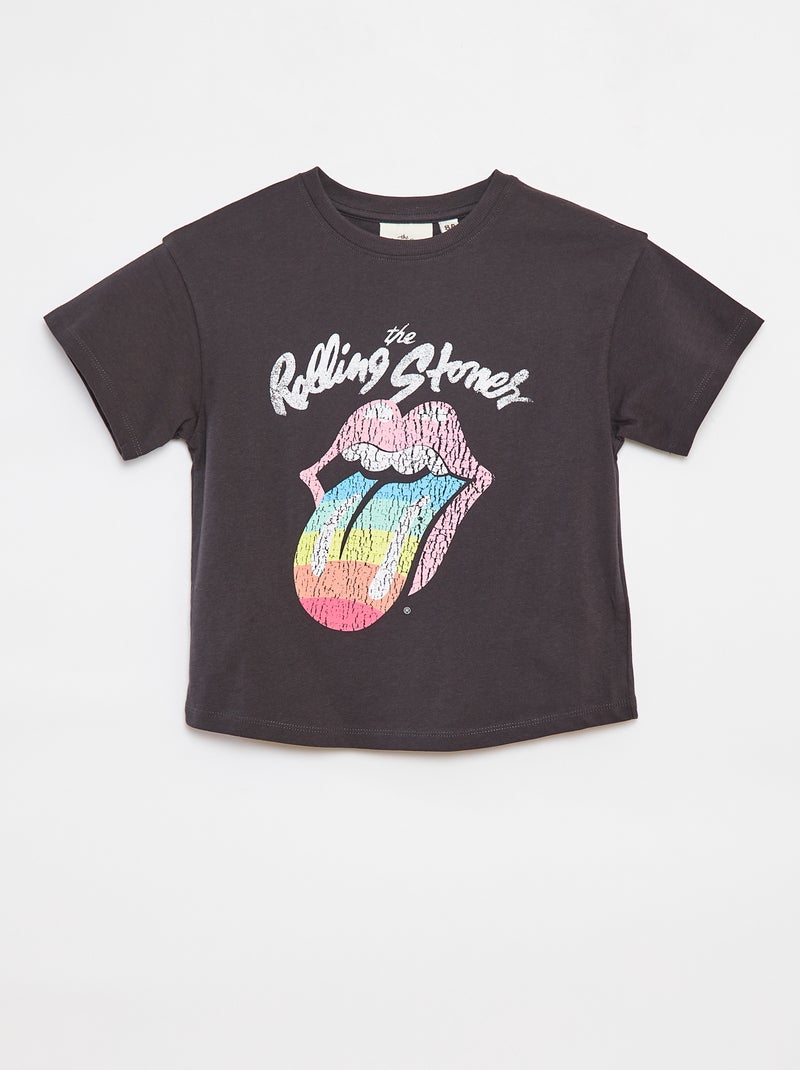 T-shirt à manches courtes 'Rolling Stones' Gris - Kiabi