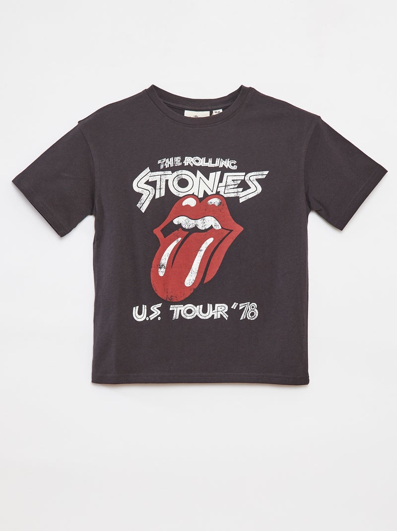 T-shirt à manches courtes 'Rolling Stones' NOIR - Kiabi