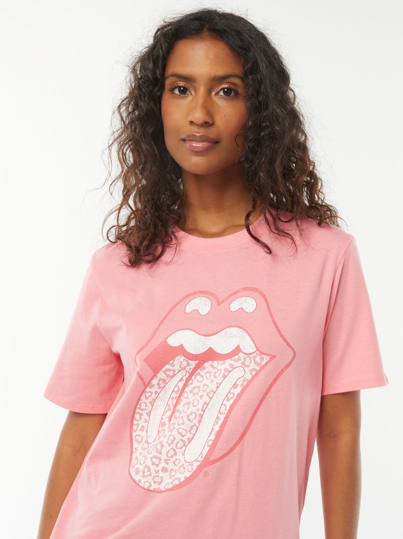 T-shirt à manches courtes 'Rolling Stones' ROSE - Kiabi