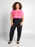 T-shirt à manches courtes Rose fuchsia - Kiabi