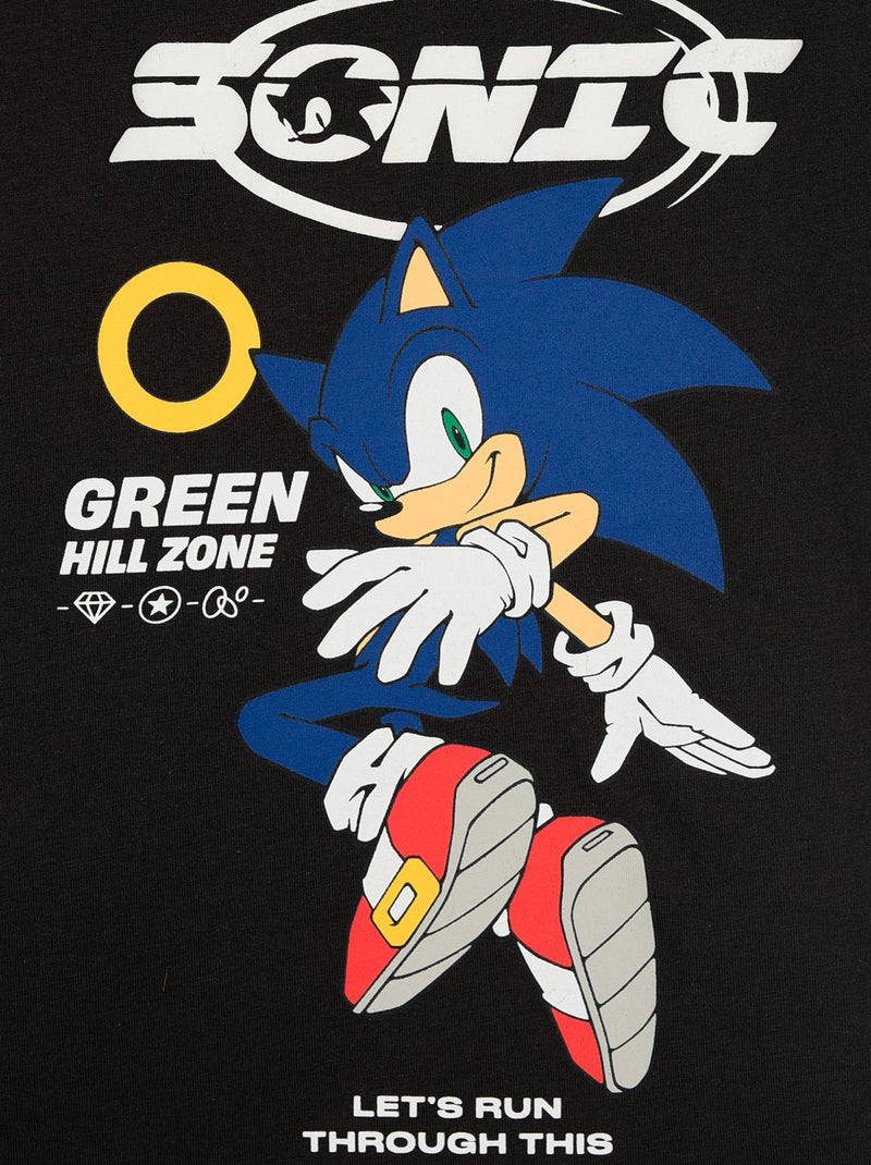 T-shirt à manches courtes 'Sonic' Noir - Kiabi