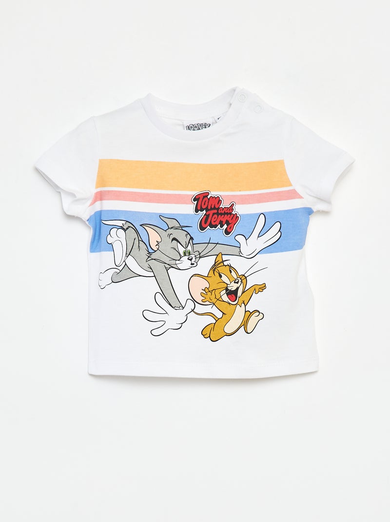 T-shirt à manches courtes 'Tom & Jerry' BLANC - Kiabi