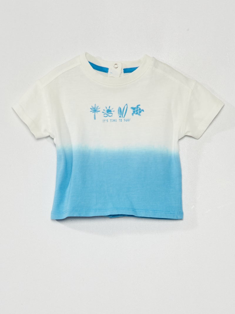 T-shirt à manches courtes tye and dye Bleu - Kiabi