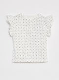 T-shirt à manches courtes volantées BLANC - Kiabi