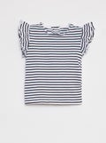 T-shirt à manches courtes volantées BLANC - Kiabi