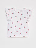 T-shirt à manches courtes volantées BLANC - Kiabi