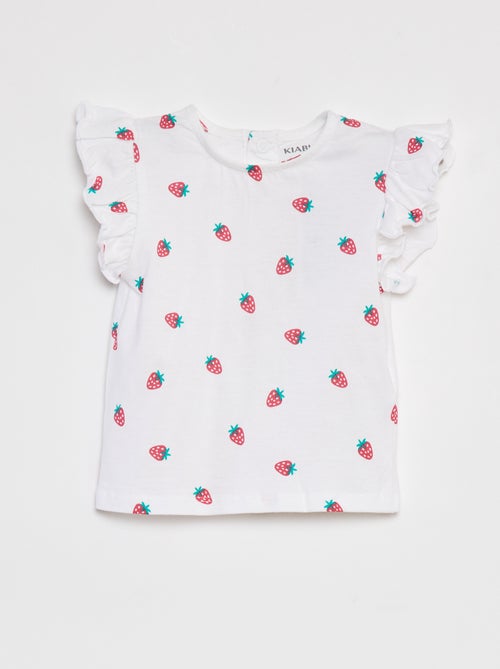 T-shirt à manches courtes volantées - Kiabi