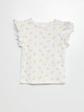 T-shirt à manches courtes volantées BLANC - Kiabi