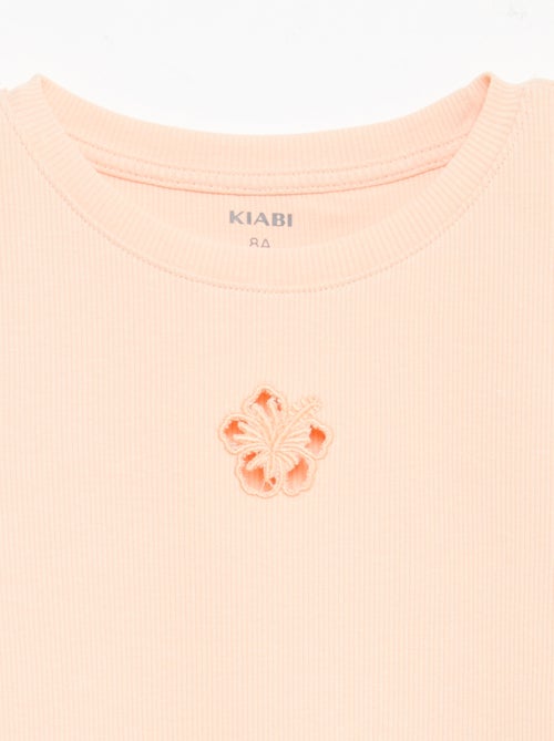 T-shirt à manches courtesavec forme ajourée - Kiabi