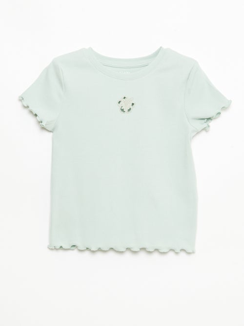 T-shirt à manches courtesavec forme ajourée - Kiabi