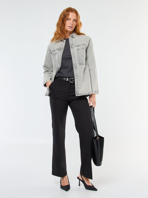 T-shirt à manches longue et col rond - Kiabi