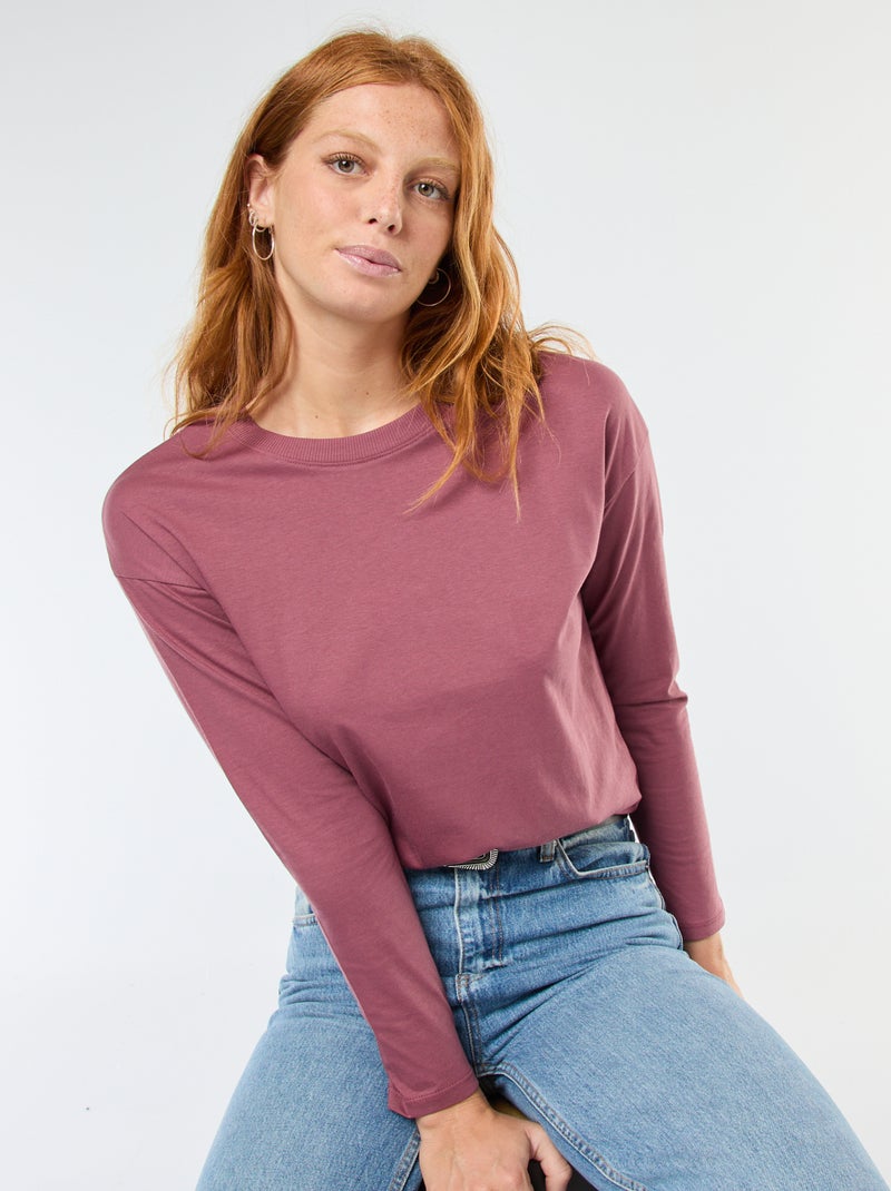 DEREON Haut À Col Rond Rouge T-Shirt Taille M