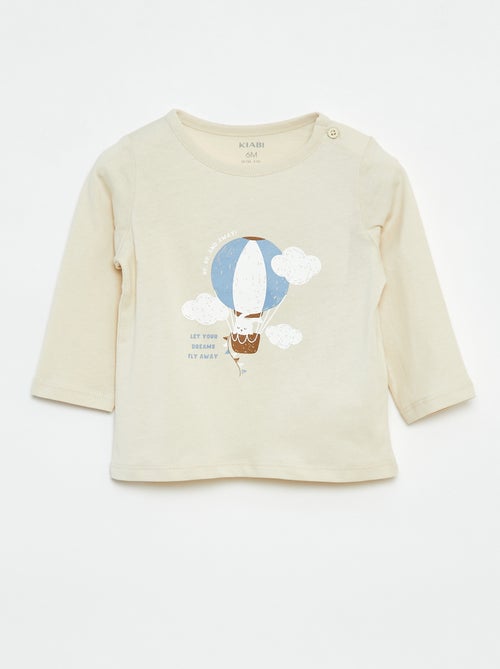 T-shirt à manches longues avec animation - Kiabi