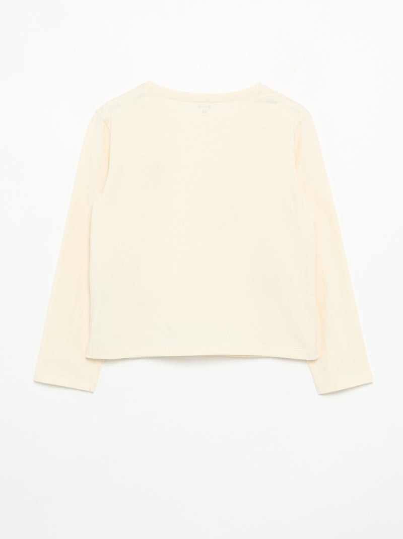 T-shirt à manches longues avec animation Beige - Kiabi