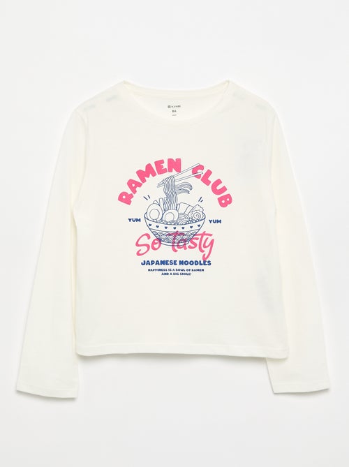 T-shirt à manches longues avec imprimé - Kiabi