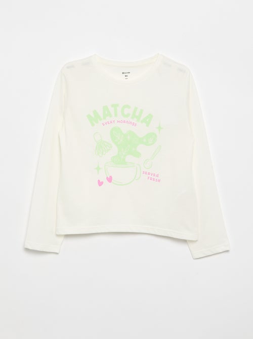T-shirt à manches longues avec imprimé - Kiabi