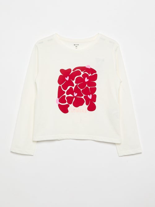 T-shirt à manches longues avec imprimé - Kiabi