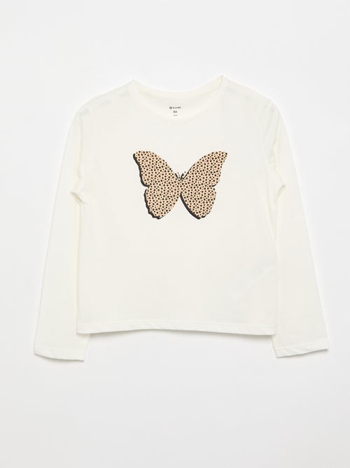 T-shirt à manches longues avec imprimé - Kiabi