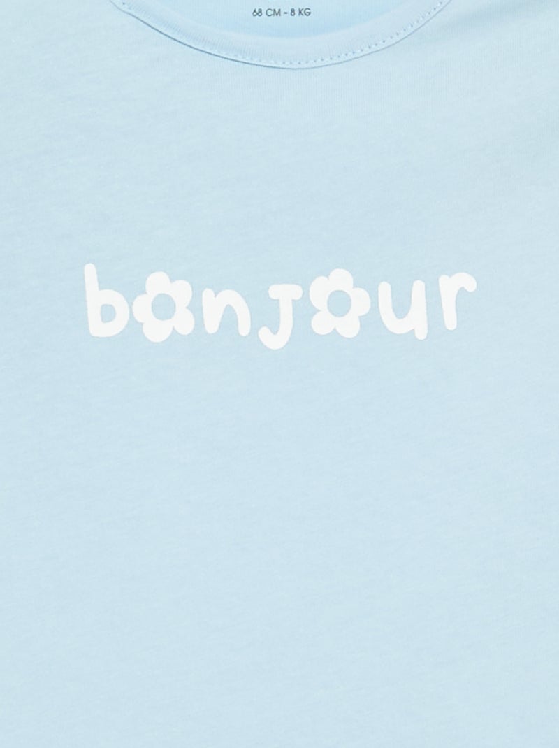 T-shirt à manches longues avec imprimé Bleu - Kiabi