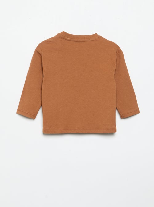 T-shirt à manches longues avec poche animée - Kiabi