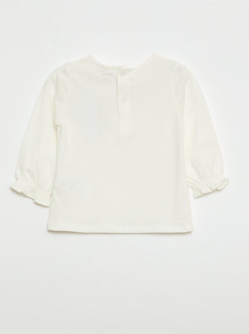 T-shirt à manches longues avec poignets volantés - Kiabi