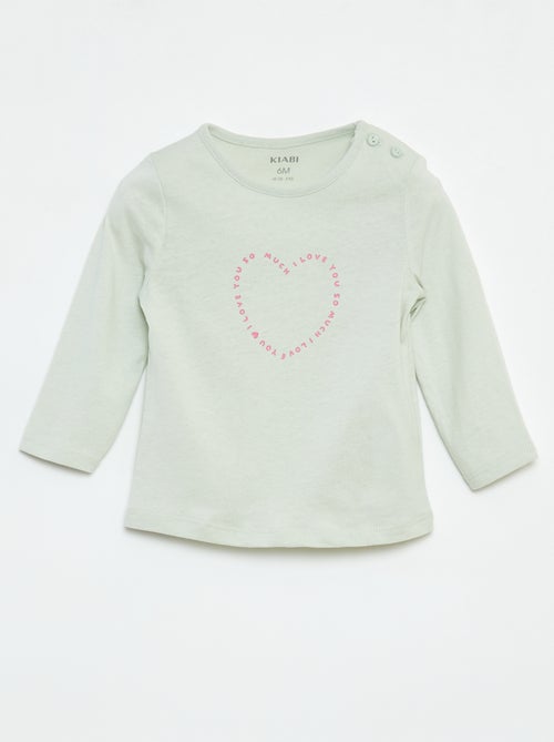 T-shirt à manches longues avec print - Kiabi