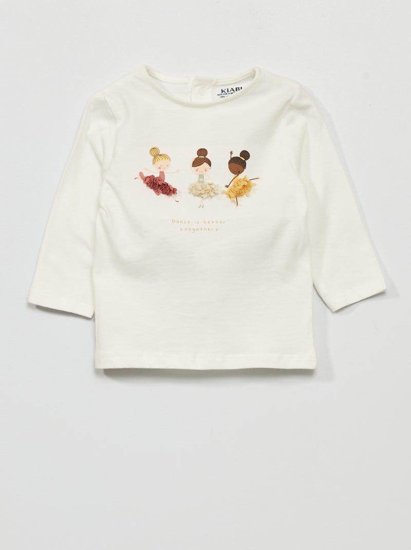 T-shirt à manches longues Blanc - Kiabi