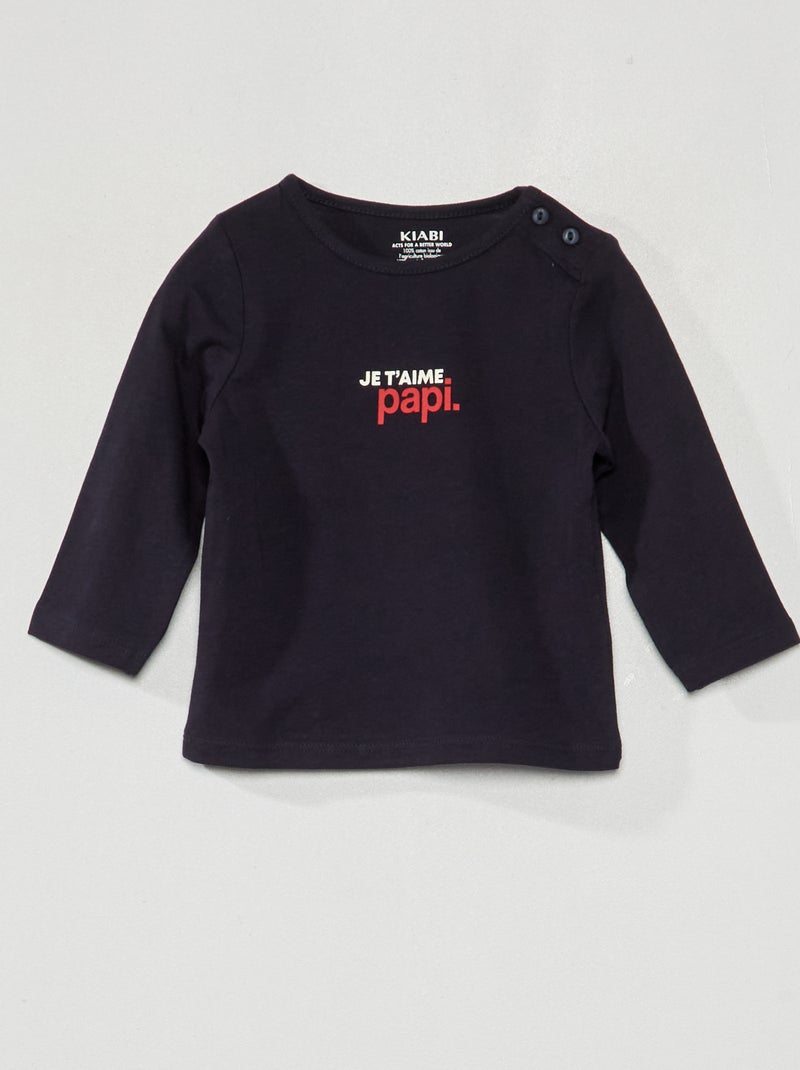 T-shirt à manches longues Bleu - Kiabi