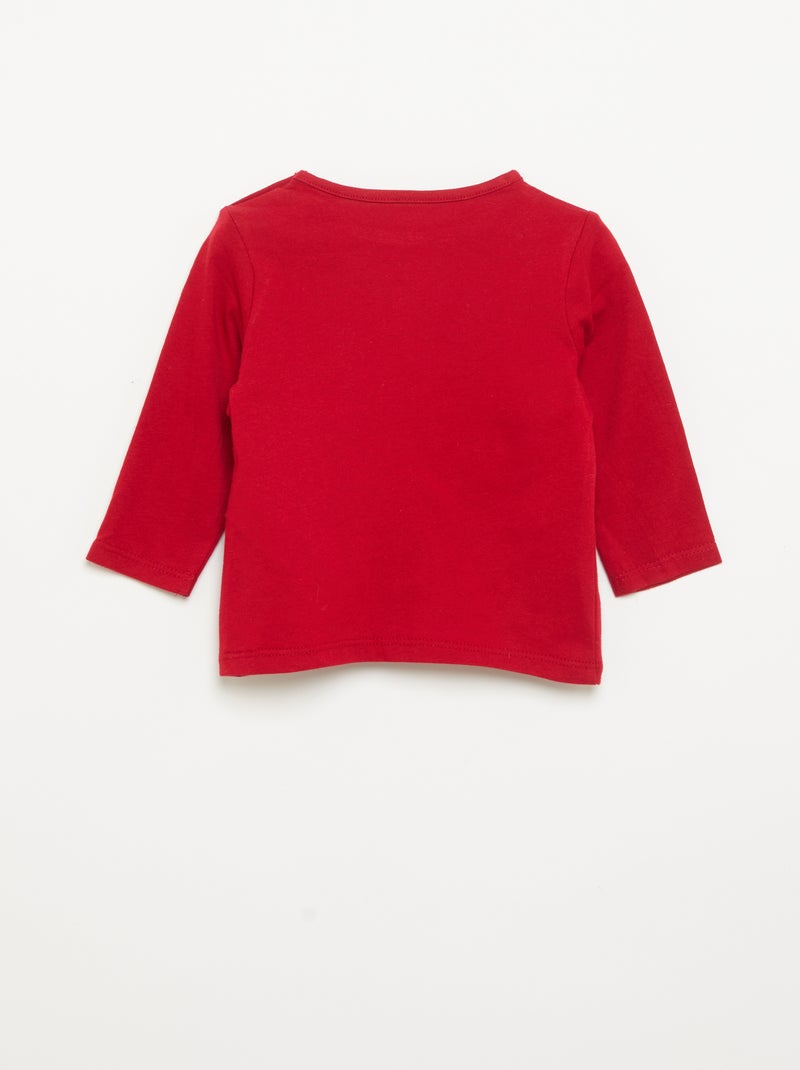 T-shirt à manches longues 'Disney' 'Noël' Rouge - Kiabi