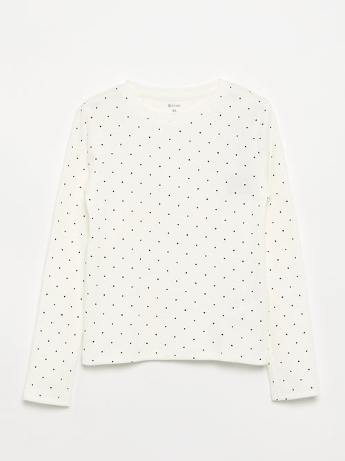 T-shirt à manches longues en maille côtelée - Kiabi
