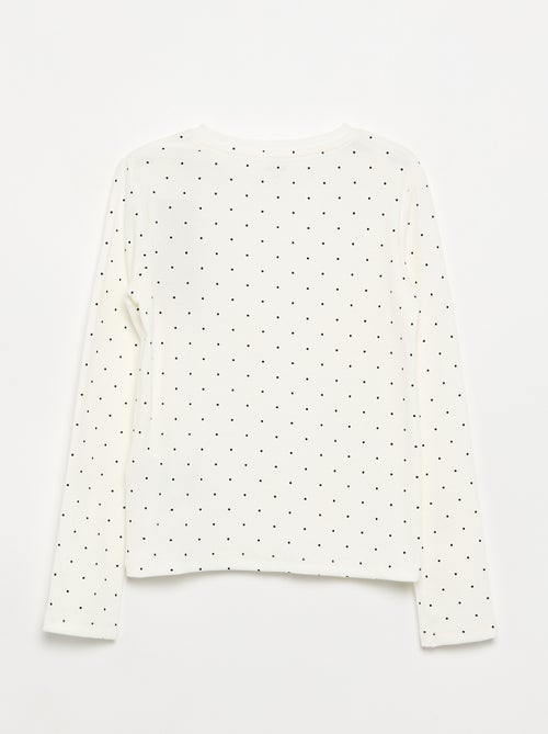 T-shirt à manches longues en maille côtelée - Kiabi