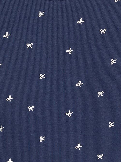 T-shirt à manches longues en maille côtelée - Kiabi
