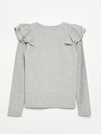 T-shirt à manches longues en maille côtelée