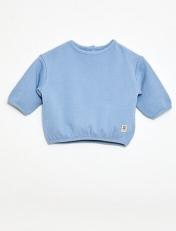 T-shirt à manches longues en maille gaufrée