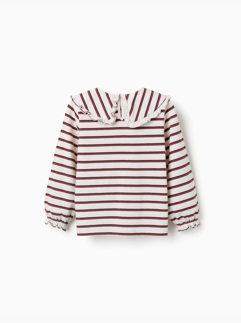 T-shirt à manches longues et à rayures Blanc - Kiabi