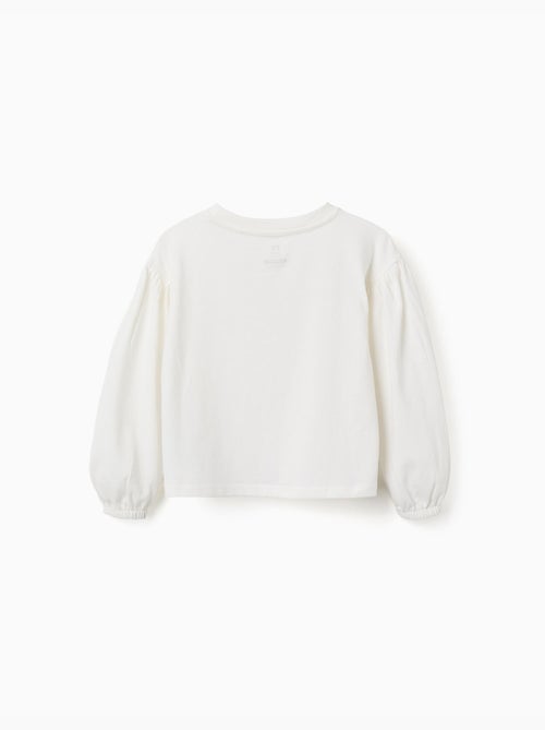 T-shirt à manches longues et bouffantes avec imprimé - Kiabi