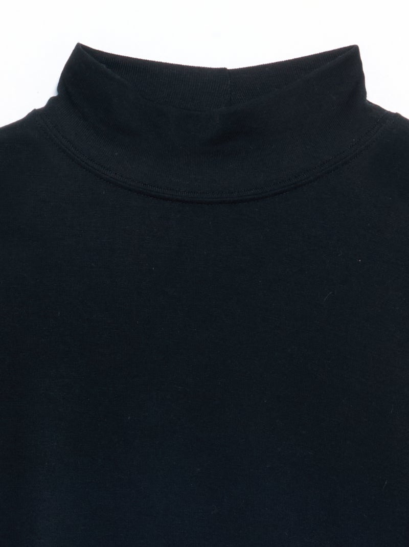 T-shirt à manches longues et col montant Noir - Kiabi