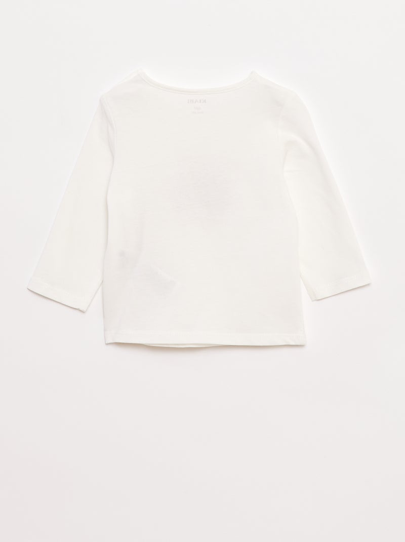 T-shirt à manches longues imprimé Blanc - Kiabi