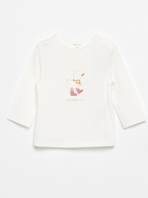 T-shirt à manches longues imprimé - Kiabi