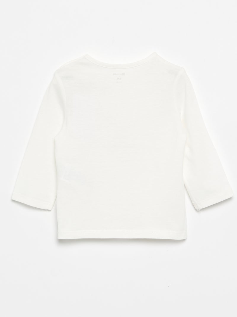 T-shirt à manches longues imprimé Blanc - Kiabi