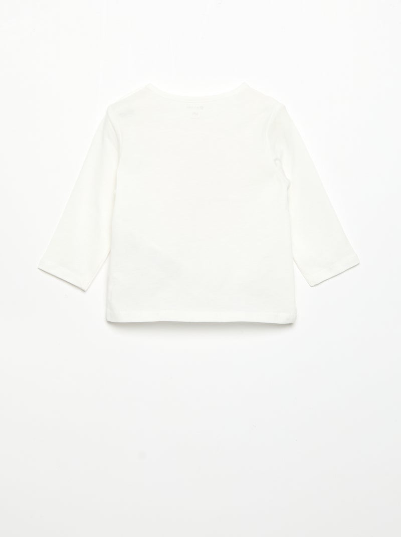T-shirt à manches longues imprimé Blanc - Kiabi