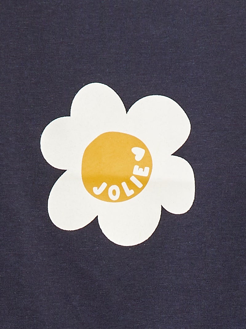 T-shirt à manches longues imprimé Bleu - Kiabi