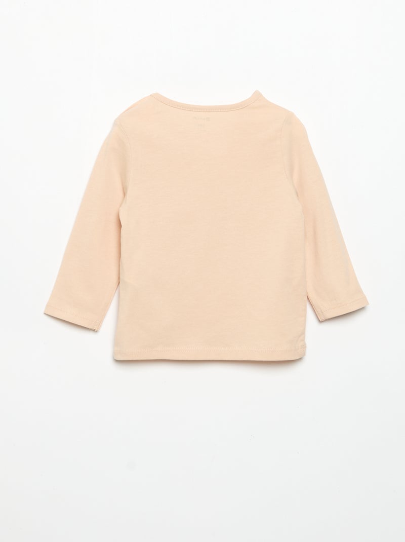 T-shirt à manches longues imprimé Rose - Kiabi