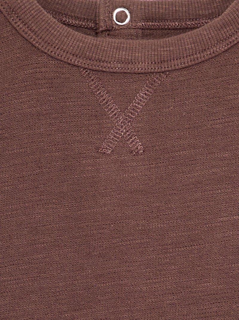 T-shirt à manches longues Marron - Kiabi