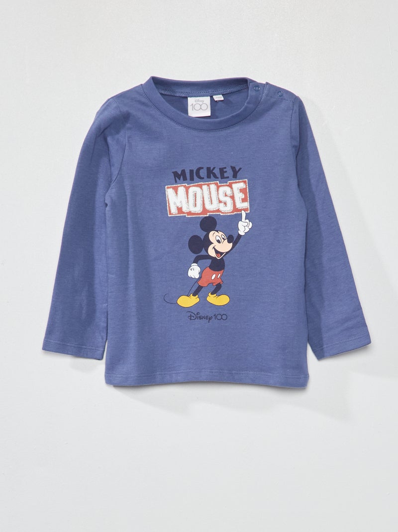 T-shirt à manches longues 'Mickey' bleu - Kiabi