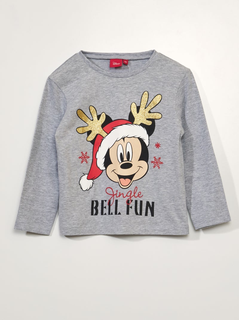 T-shirt à manches longues 'Mickey' Gris - Kiabi