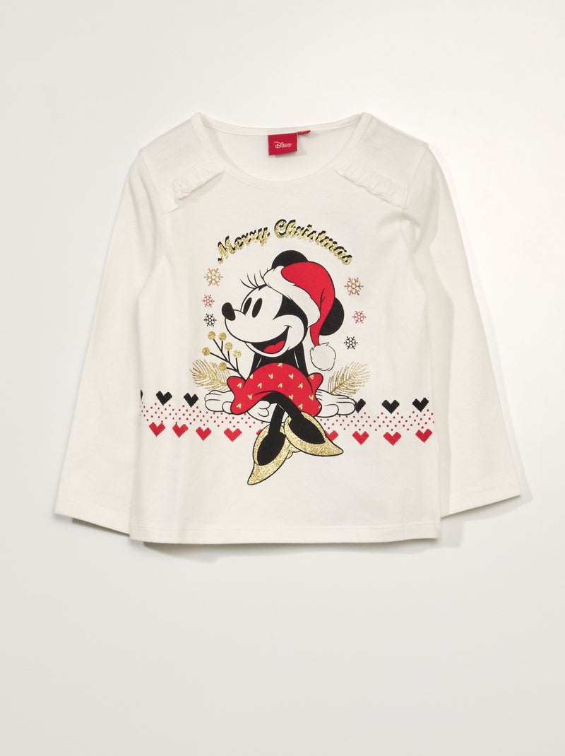 T-shirt à manches longues 'Minnie' Blanc - Kiabi