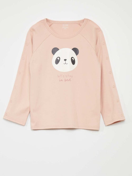 T-shirt à manches longues pressionnées - collection facile à enfiler - Kiabi