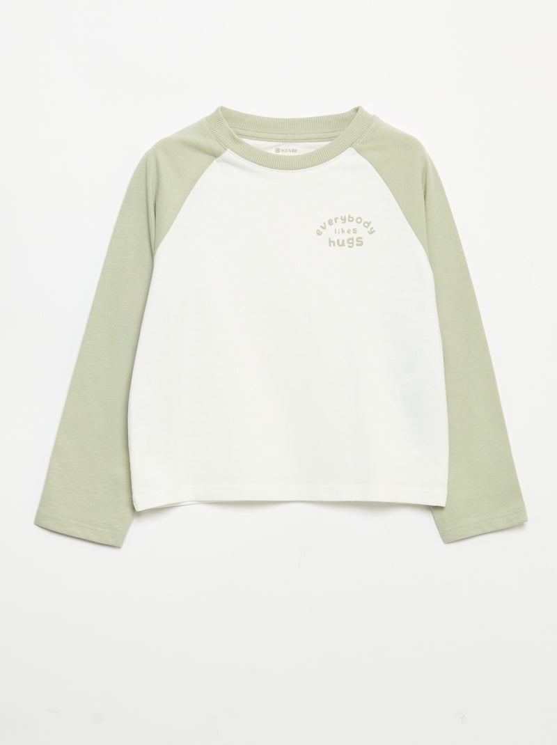 T-shirt à manches longues raglan Blanc - Kiabi