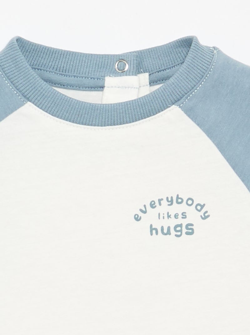 T-shirt à manches longues raglan Bleu - Kiabi